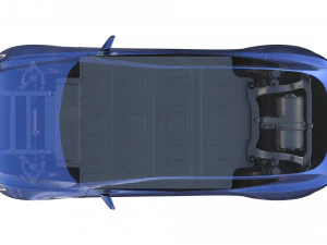 tesla model s 2016 blue with chassis 3D Model