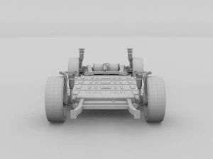 tesla model s 2016 blue with chassis 3D Model