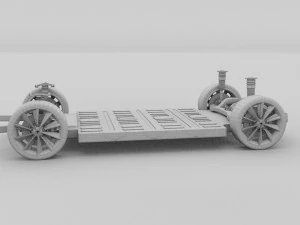 tesla model s 2016 blue with chassis 3D Model