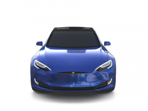tesla model s 2016 blue with chassis Model 3D
