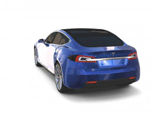 tesla model s 2016 blue with chassis 3D Model