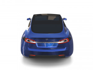 tesla model s 2016 blue with chassis Model 3D