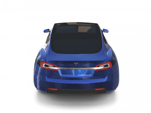 tesla model s 2016 blue with chassis 3D Model
