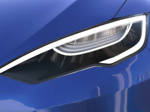tesla model s 2016 blue with chassis 3D Model