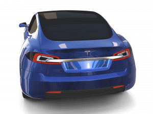tesla model s 2016 blue with chassis Model 3D