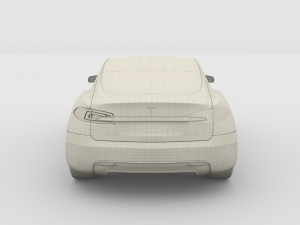 tesla model s 2016 blue with chassis Model 3D