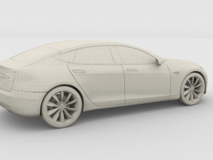 tesla model s 2016 blue with chassis Model 3D