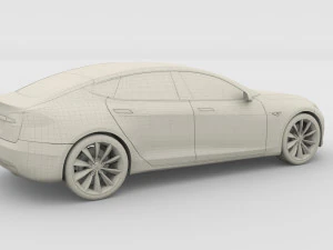 tesla model s 2016 blue with chassis 3D Model
