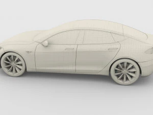 tesla model s 2016 blue with chassis 3D Model