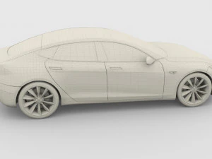 tesla model s 2016 blue with chassis 3D Model