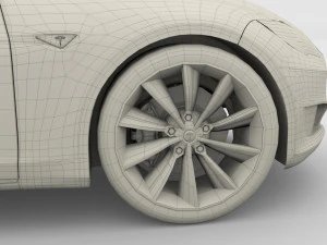 tesla model s 2016 blue with chassis 3D Model