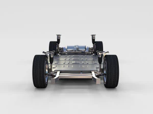 tesla model s 2016 blue with chassis 3D Model