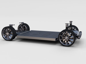 tesla model s 2016 silver with chassis 3D Model