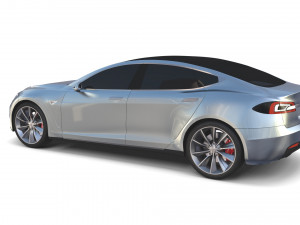 tesla model s 2016 silver with chassis 3D Model