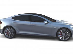 tesla model s 2016 silver with chassis 3D Model