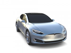 tesla model s 2016 silver with chassis 3D Model