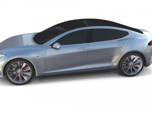tesla model s 2016 silver with chassis 3D Model