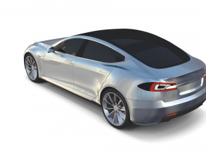 tesla model s 2016 silver with chassis 3D Model