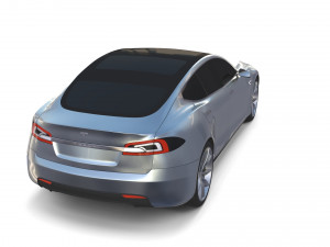 tesla model s 2016 silver with chassis 3D Model