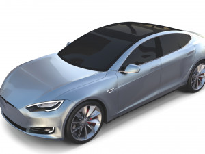tesla model s 2016 silver with chassis 3D Model