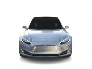 tesla model s 2016 silver with chassis 3D Model