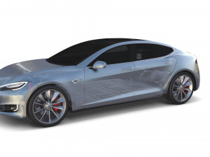 tesla model s 2016 silver with chassis 3D Model