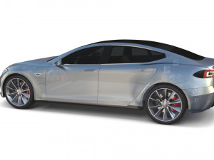 tesla model s 2016 silver with chassis 3D Model