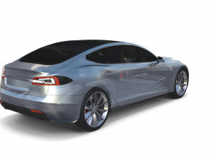 tesla model s 2016 silver with chassis 3D Model