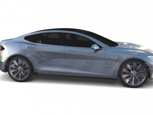 tesla model s 2016 silver with chassis 3D Model