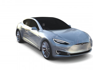 tesla model s 2016 silver with chassis 3D Model