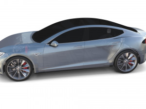 tesla model s 2016 silver with chassis 3D Model