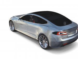 tesla model s 2016 silver with chassis 3D Model