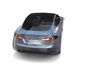 tesla model s 2016 silver with chassis 3D Model