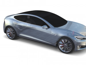 tesla model s 2016 silver with chassis 3D Model