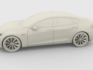 tesla model s 2016 silver with chassis 3D Model