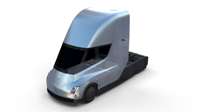 tesla truck with chassis silver 3D Модель .c4d .max .obj .3ds .fbx .stl .blend 