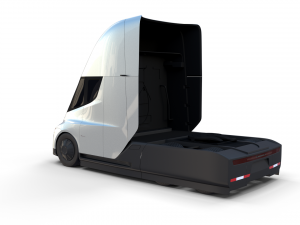 tesla truck with chassis silver 3D Модель