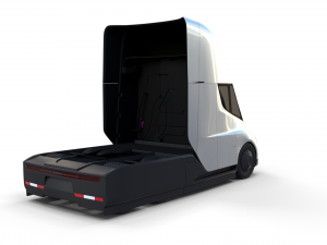 tesla truck with chassis silver 3D Модель