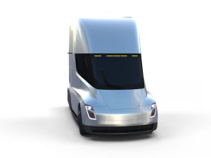 tesla truck with chassis silver 3D Model