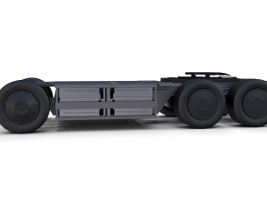 tesla truck with chassis silver 3D Модель