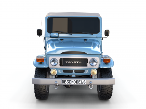 toyota land cruiser fj 40 soft top with chassis 3D 模型