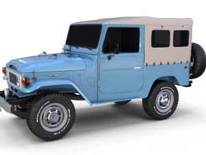toyota land cruiser fj 40 soft top with chassis 3D 模型