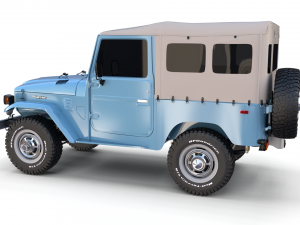 toyota land cruiser fj 40 soft top with chassis 3D 模型