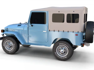 Toyota Land Cruiser FJ 40 с мягким верхом и шасси 3D Модель