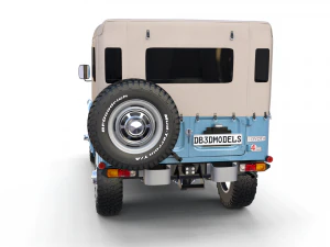 Toyota Land Cruiser FJ 40 с мягким верхом и шасси 3D Модель