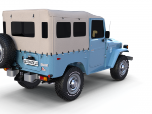 toyota land cruiser fj 40 soft top with chassis 3D 模型