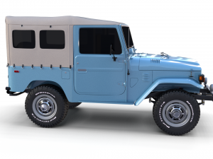 toyota land cruiser fj 40 soft top with chassis 3D 模型