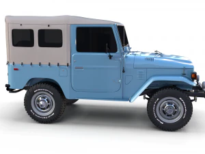 Toyota Land Cruiser FJ 40 с мягким верхом и шасси 3D Модель