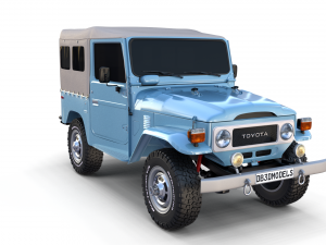 toyota land cruiser fj 40 soft top with chassis 3D 模型