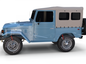 toyota land cruiser fj 40 soft top with chassis 3D 模型